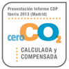 Cálculo y compensación de la huella de carbono de la presentación del informe CDP Iberia 125 Climate Change Report 2013